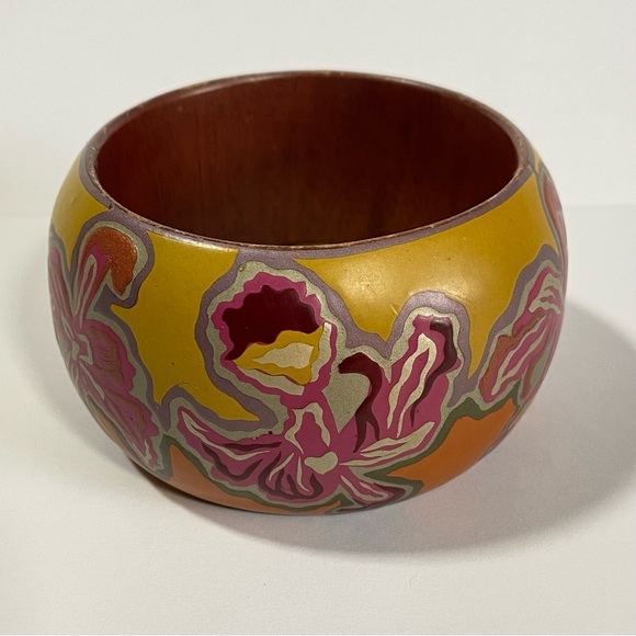 Hand Crafted Jewelry - Painted Wood Bangle Bracelet
